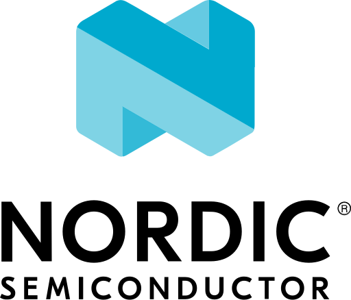 Nordic Semiconductor company logo, in blue and black.